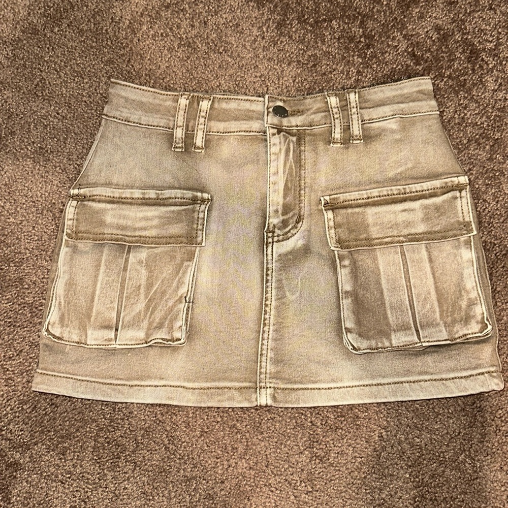 Cargo Style Mini Skirt